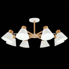 SLE103702-08 Светильник потолочный Светлое дерево, Белый/Белый E27 8*60W