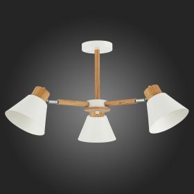 SLE103702-03 Светильник потолочный Светлое дерево, Белый/Белый E27 3*60W