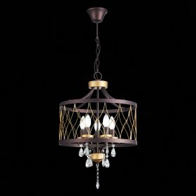 SL789.423.05 Люстра подвесная ST-Luce Темный кофе, Золото/Темный кофе, Золото, Прозрачный E14 5*60W