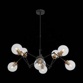 SL234.402.08 Люстра потолочная ST-Luce Черный, Золото/Прозрачный E27 8*40W (из 2-х коробок)