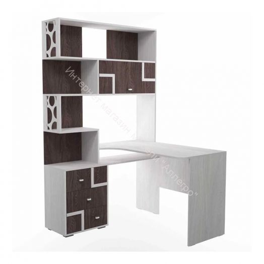 Стол письменный Омега 16 с надстройкой угловой (правый)