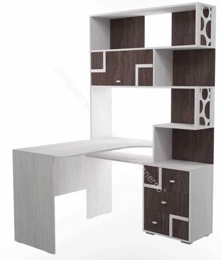 Стол письменный Омега 16 с надстройкой угловой (левый)