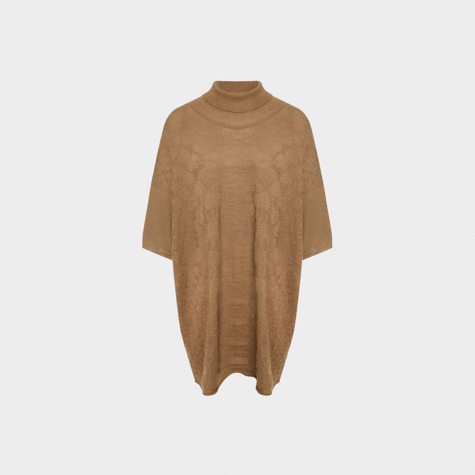 Платье-футболка из шерсти мериноса в цвете mocha mousse