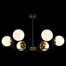 SLE1098-402-06 Светильник потолочный Черный, Латунь/Белый E27 6*60W.