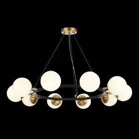 SLE220403-10 Светильник подвесной Черный, Латунь/Белый E27 10*60W.
