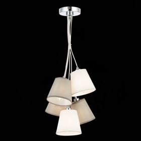 SLE300403-05 Светильник подвесной Хром/Белый, Серый E14 5*40W.