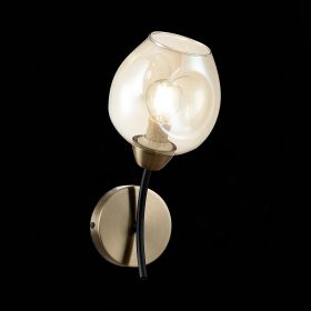 SLE205301-01 Светильник настенный Бронза, Черный/Янтарный E14 1*40W.