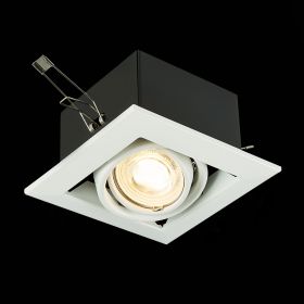 ST250.558.01 Св-к встр. Черный, Белый GU10 1*50W  IP20 L126xW126xH70 220V Без ламп.