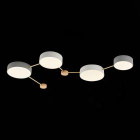 SLE600102-04 Светильник потолочный Золотистый, Светлое дерево/Белый, Серый LED 4*16,5W 4000K.