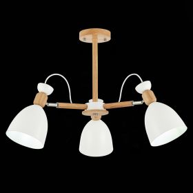 SLE103802-03 Светильник потолочный Светлое дерево, Белый/Белый E27 3*60W.