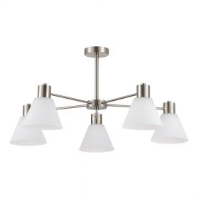 SLE1561-103-05 Светильник потолочный Никель/Белый E27 5*60W.