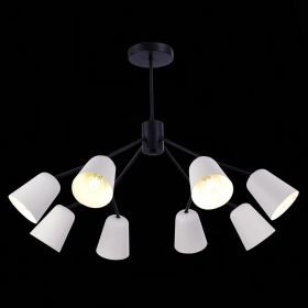 SLE155942-08 Светильник потолочный Черный/Белый E14 8*40W.