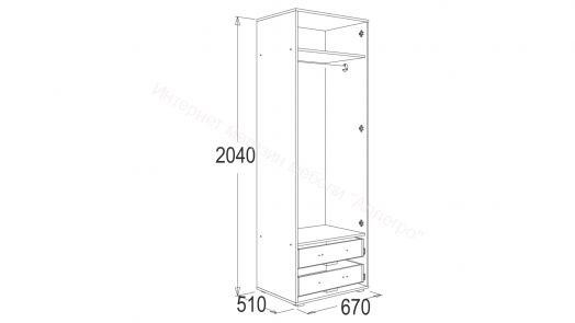 Шкаф 2-х дверный для одежды Омега 16