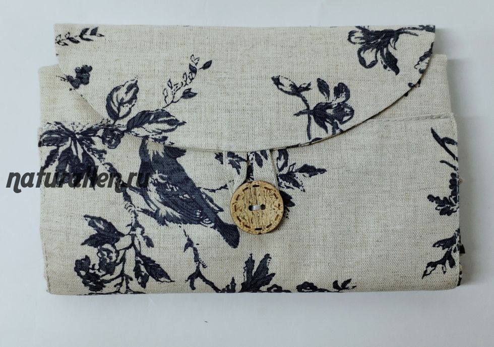 Сумка-шоппер складная "Птички" (лён)