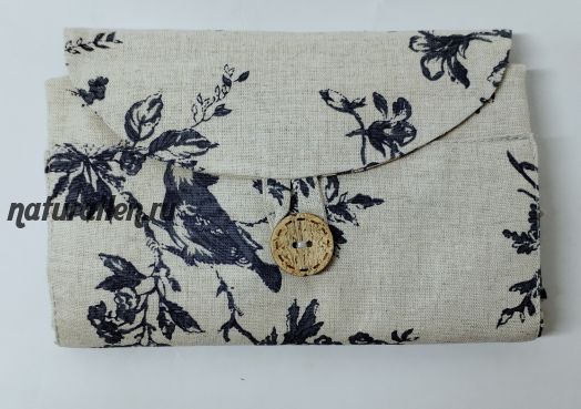 Сумка-шоппер складная "Птички" (лён)