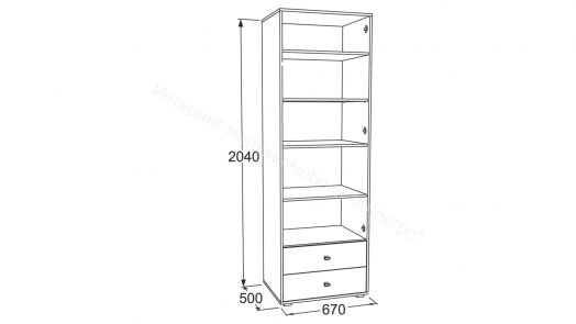 Шкаф 2-х дверный для белья Омега 18