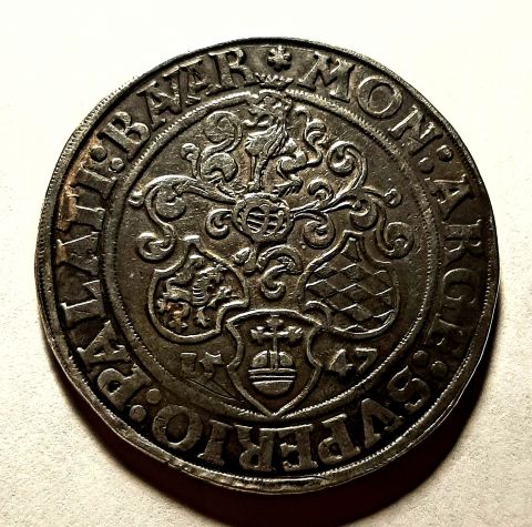 1 талер 1547 Пфальц Бавария RARE Редкость Оберпфальц Германия AUNC