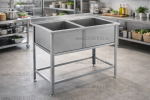 Ванна моечная ВМС/2-121/70 с бортом 2 секции