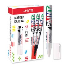 Маркер-краска 2,8мм deVENTE белый круглый алюмин корп с клипом нитро-основа /12