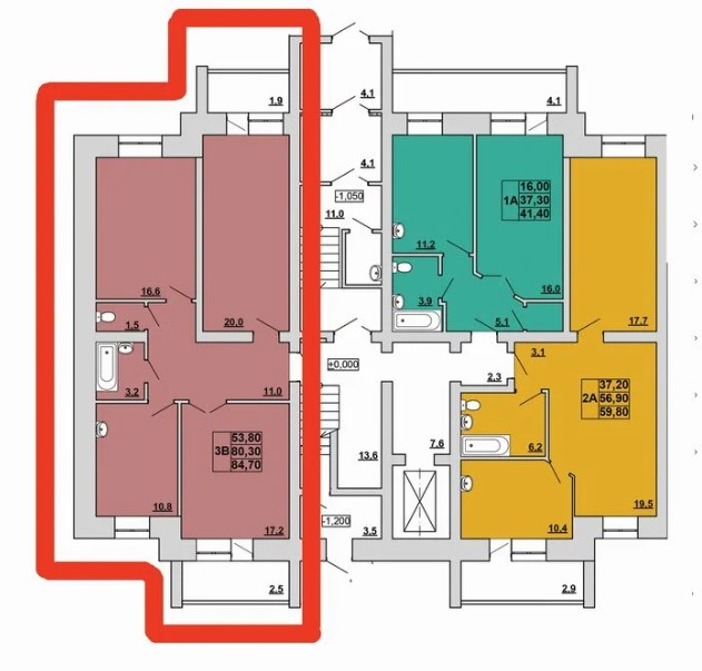 3-комнатная квартира 84,7кв.м. Кирова 185Б