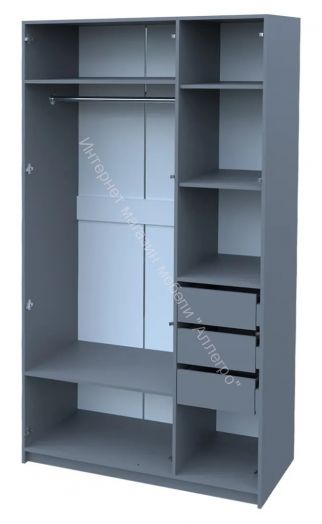 Шкаф 3-х дверный Ольга 6 со скрытыми ящиками