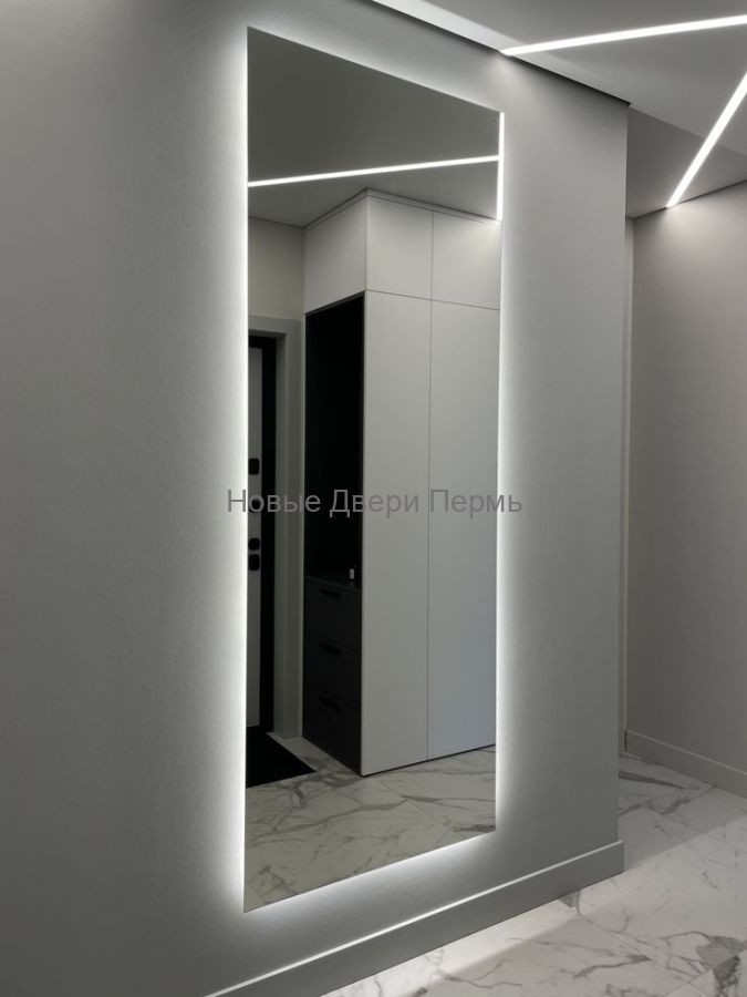 Зеркало с подсветкой прямоугольное без рамы