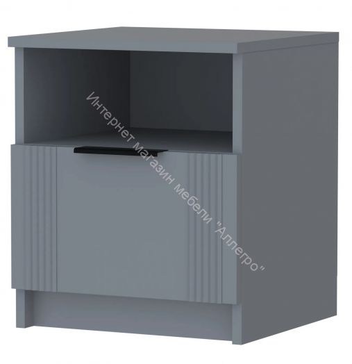 Тумба прикроватная Ольга 6 с ящиком Серый шифер