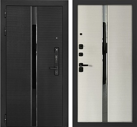 Металлическая Дверь Verda LUKSE 504 Черный Крабон-Чесура Светлая,2050*860 2050*960 мм / Верда