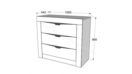 Комод Ольга 5 с 3-мя ящиками