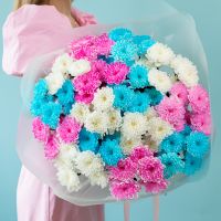 Хризантема цвета микс крашенная 15 шт