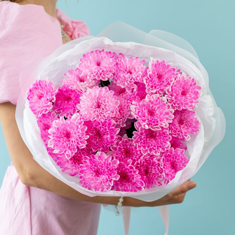 Хризантема ярко-розовая 5 шт