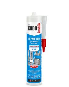 Герметик Силиконовый Kudo Home KSK-181 280мл Белый для Ванной и Кухни / Кудо.