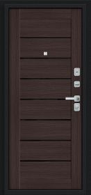 Входная Дверь Bravo Техно/BChrome Букле Черное/Wenge Melinga 860x2050мм Левое Открывание / Браво.