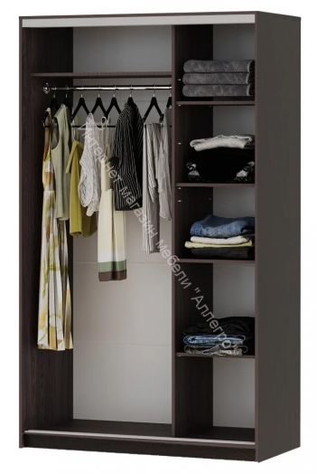 Шкаф-купе "Мираж 13.1" 2-х дверный с зеркалом Венге/Млечный дуб