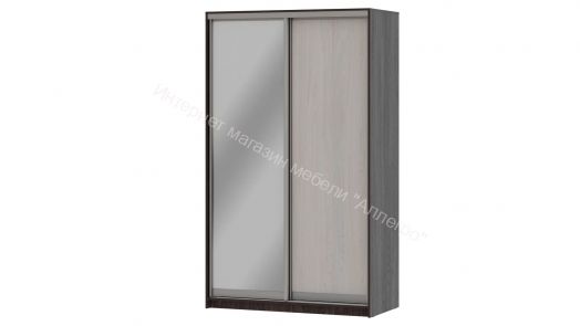 Шкаф-купе "Мираж 13.1" 2-х дверный с зеркалом Ясень анкор темный/Ясень анкор светлый