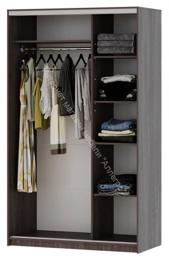 Шкаф-купе "Мираж 13.1" 2-х дверный с зеркалом Ясень анкор темный