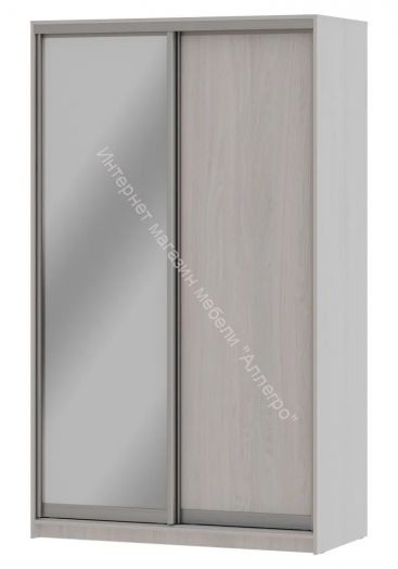 Шкаф-купе "Мираж 13.1" 2-х дверный с зеркалом Ясень анкор светлый
