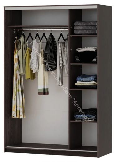 Шкаф-купе "Мираж 15.1" 2-х дверный с зеркалом Венге
