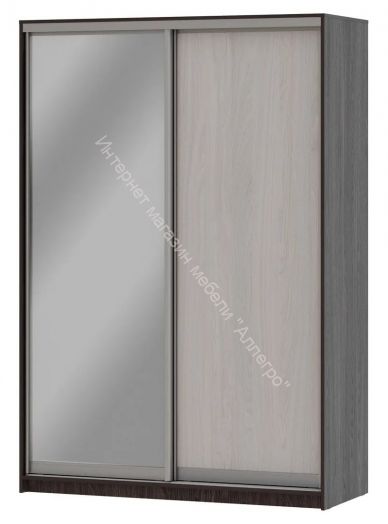 Шкаф-купе "Мираж 15.1" 2-х дверный с зеркалом Ясень анкор темный/Ясень анкор светлый