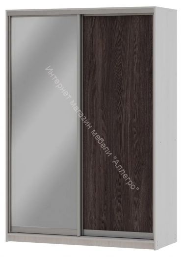 Шкаф-купе "Мираж 15.1" 2-х дверный с зеркалом Ясень анкор светлый/Ясень анкор темный