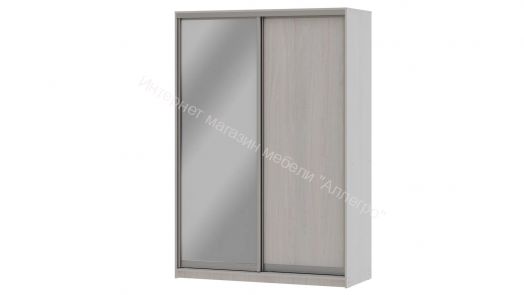 Шкаф-купе "Мираж 15.1" 2-х дверный с зеркалом Ясень анкор светлый