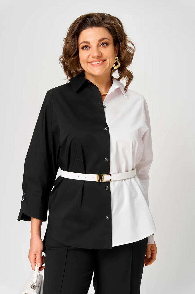 Блузка-рубашка офисная из хлопка