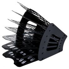 Лоток для бумаг веерный BRAUBERG «Basic» 7-ми секционный, 6 отделений, сетчатый, черный, 237019