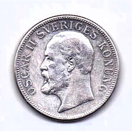 2 кроны 1907 Швеция AUNC