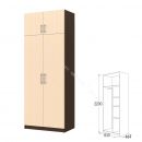 Шкаф 2-х дверный Флагман 4 с перегородкой Венге/Млечный дуб