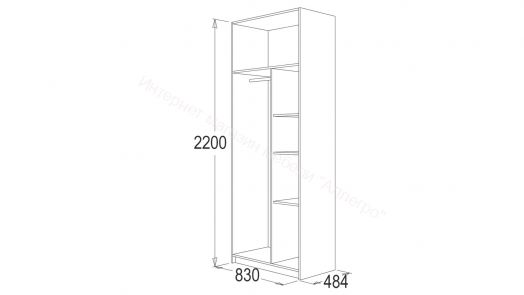 Шкаф 2-х дверный Флагман 4 с перегородкой Венге/Млечный дуб