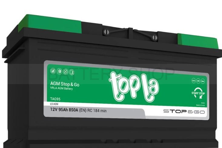 Topla AGM Start-Stop 95Ah 850А обрат. пол.