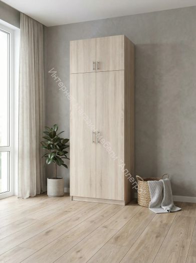 Шкаф 2-х дверный Флагман 4 с перегородкой Дуб сонома