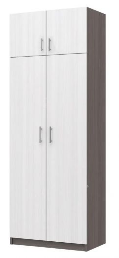 Шкаф 2-х дверный Флагман 4 с перегородкой Ясень анкор темный/Ясень анкор светлый