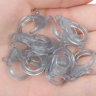 фото Замок Карабин Лобстер Пластиковый 25х15 мм серый прозрачный